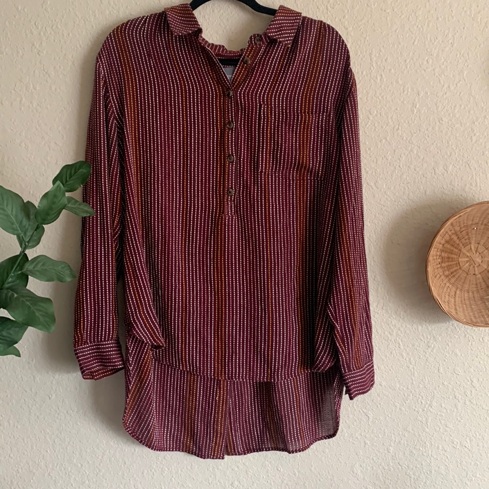 Anthropologie wool blend button down blouse
